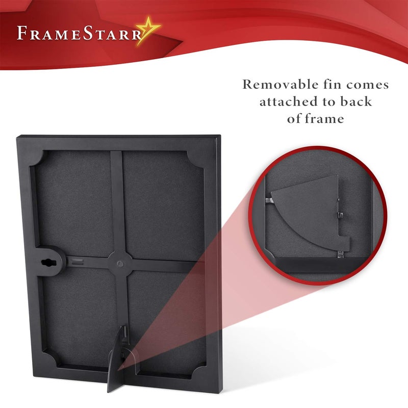 FrameStarr 8x10 Picture Frame Set (Black, 3 Pack), Front-Loading Contemporary Modern Style, Tabletop or Wall Mount, Harmony Collection - Image 3